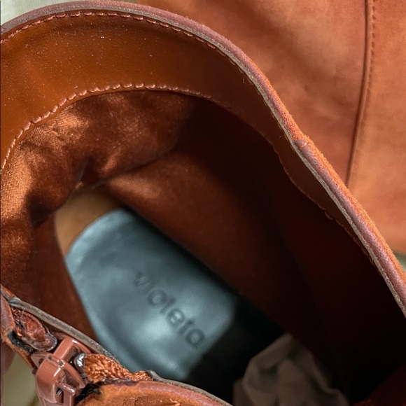 Violeta By MNG Terracotta Ankle Booties New - Picture 7 of 8